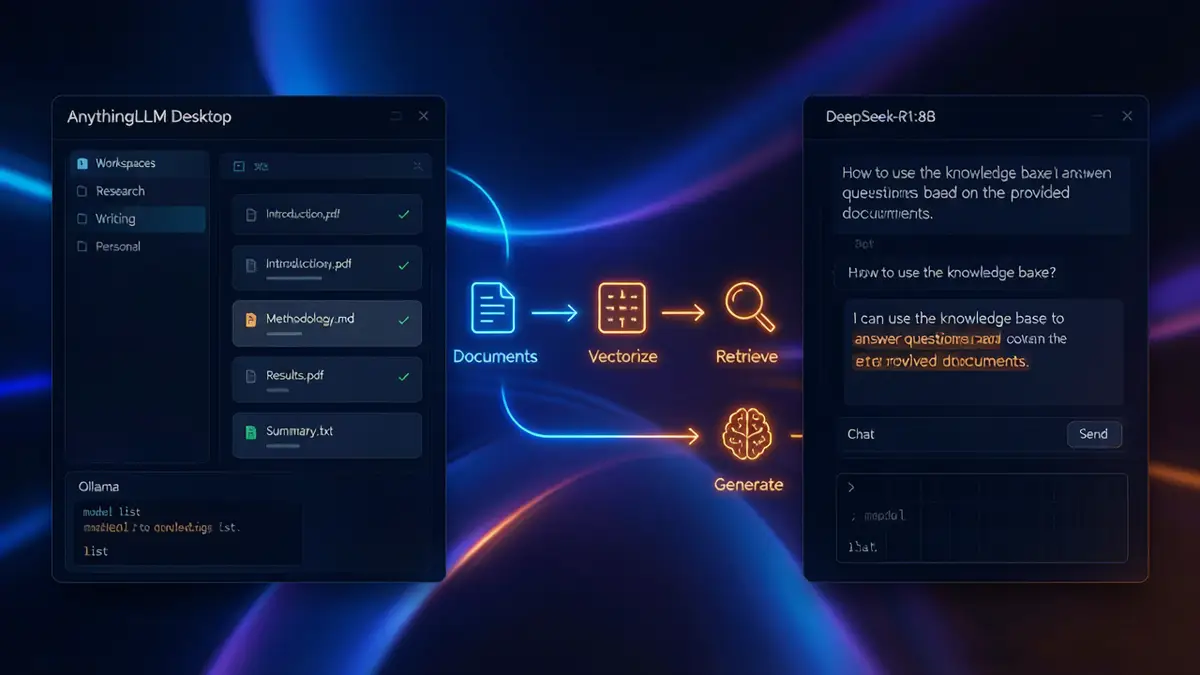 AnythingLLM 教程, Ollama 本地知识库, DeepSeek RAG 搭建, 离线 AI 问答, 本地知识库部署
