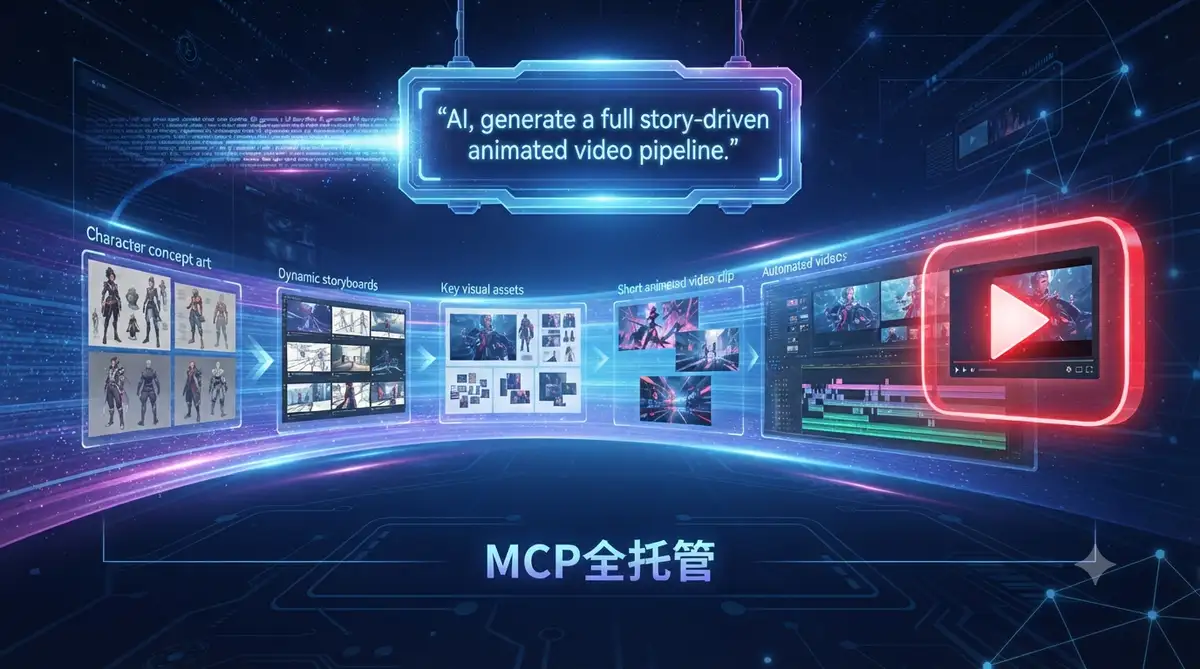 GPT-5.6 Codex 连接 Higgsfield MCP 一条指令生成短剧并自动上传 YouTube（封面图）
