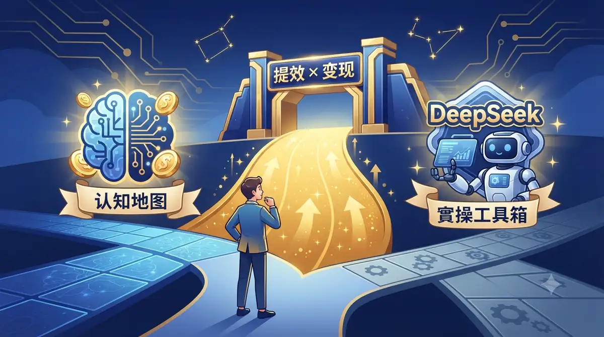 AI核心之道课程，财商思维结合 DeepSeek 搭建专属智能体实现提效变现 (封面图)