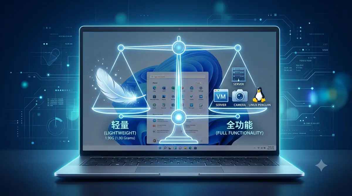 小修 Windows 11 26H1 28000.2525 轻度精简版系统，保留 Hyper-V 与 WSL 的轻量办公开发系统 (封面图)
