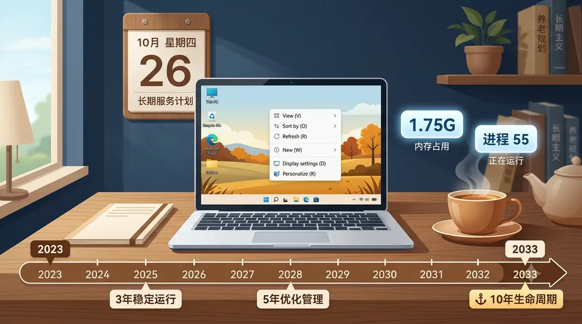 小修 Windows 11 IoT LTSC 2024 极限精简版系统桌面，1.75G 长期服务版 (封面图)