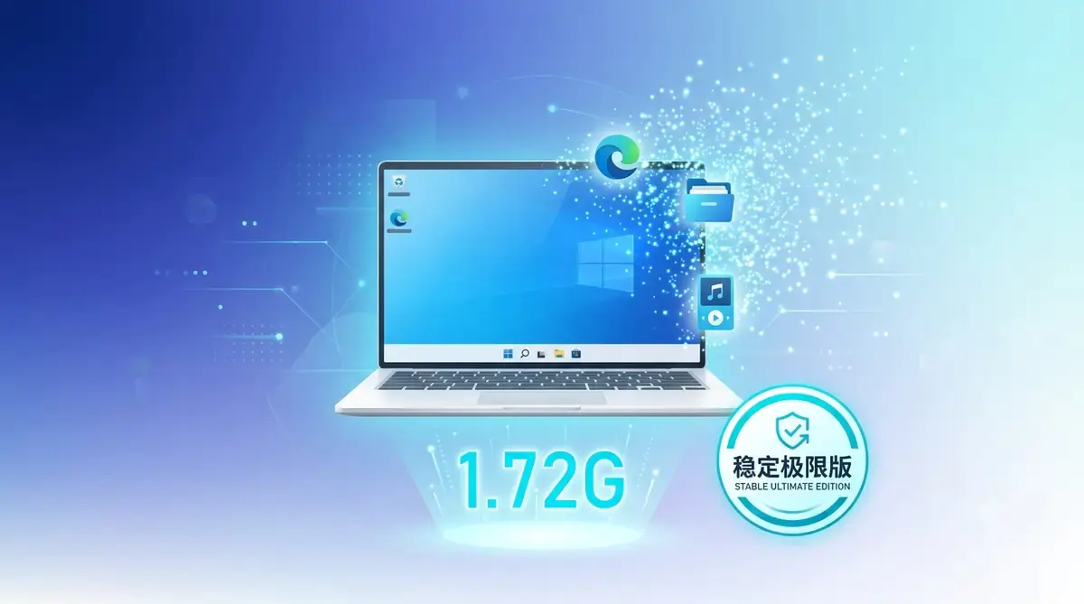 小修 Win11 26H1 稳定极限版 1.72G 下载(28000.2525)插图 - 拾光网 - 一站式设计资源网 小修 Windows 11 26H1 28000.2525 稳定极限版系统,1.72G 极致轻量办公 (封面图)