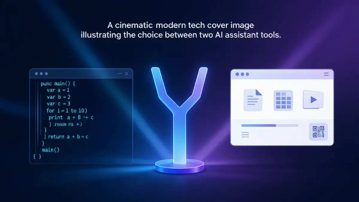 Codex 与 WorkBuddy 两款 AI 智能体工具选型对比封面图，左侧代码终端右侧办公应用 (1)