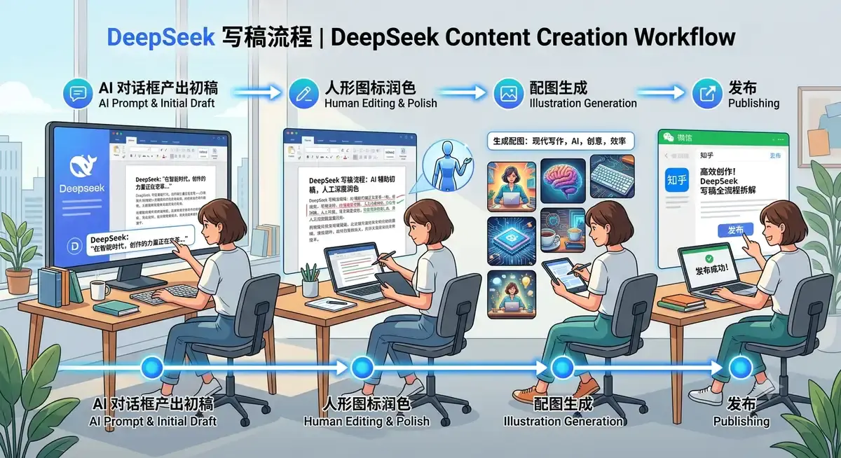 公众号矩阵流量池运营完整打法:选题+AI写稿+变现插图(1) 图1:矩阵按人群/产品切分,而非盲目铺量——每个号只讲一件事。