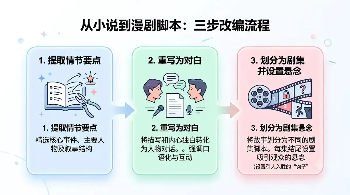 AI 漫剧全流程运营实战:从文案到爆款短剧插图(2) 图2:固定人物设定 vs 每帧换脸的对比(建议替换为文末"配图提示词 3"专图)