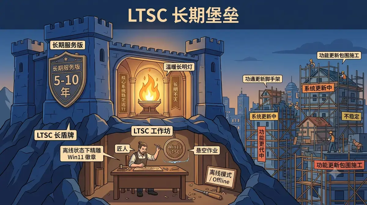 不忘初心 Windows 11 LTSC 2024 深度精简版 26100.8973:1.63G 离线封装纯净系统详解
