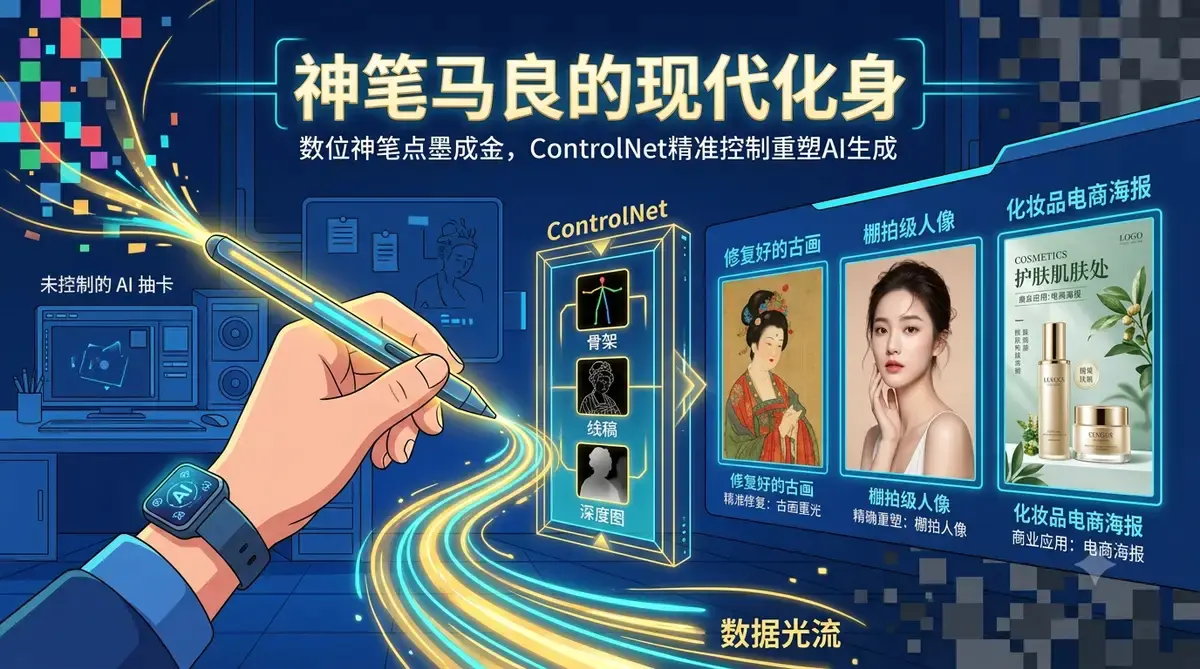 九哲 AI 绘画系统课程:Stable Diffusion 从本地部署到 ControlNet 精准控制与电商商用实战
