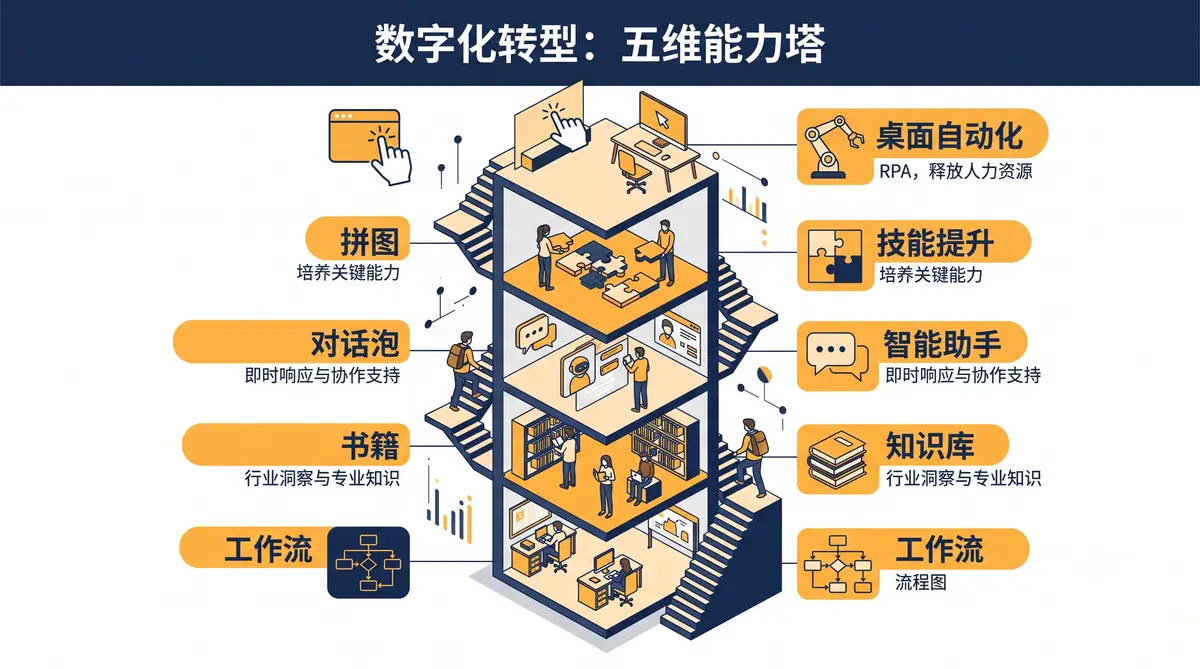 AI自动化工作流：扣子工作流、知识库、飞书机器人与RPA组成的个人自动化流水线(五层栈地图)