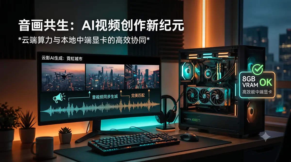 LTX-2.3开源视频模型：普通显卡本地生成带配音的AI视频画面(封面图)