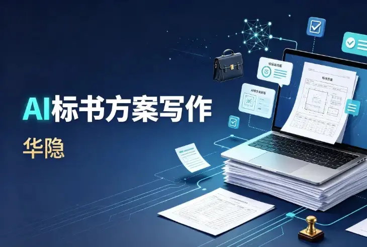 华隐 AI 智能标书撰写与自动化商务工作流概念图