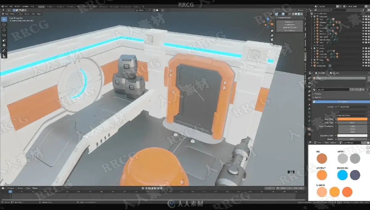设计师在双屏电脑前使用Blender软件进行3D卡通风格人物与场景的高精度渲染与建模19