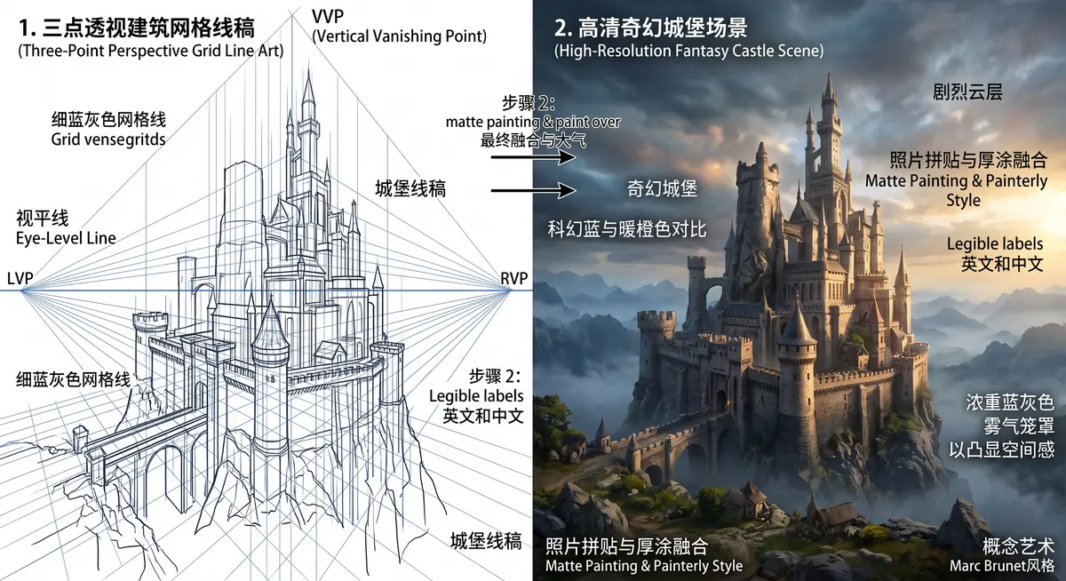 数字原画师在专业数位屏上学习Marc Brunet大师班第七季高级场景设计与宏大环境渲染实战视频2