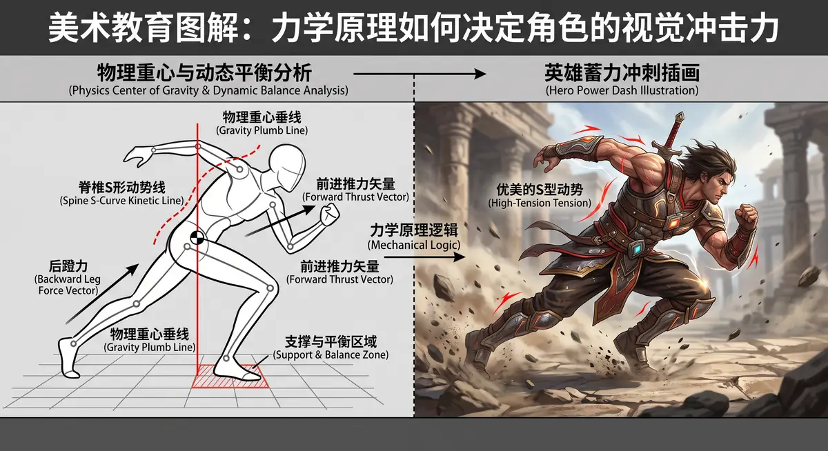 数字原画师在专业数位屏上学习Marc Brunet大师班第九季的次世代角色动态姿态设计与骨骼肌肉张力实战视频2
