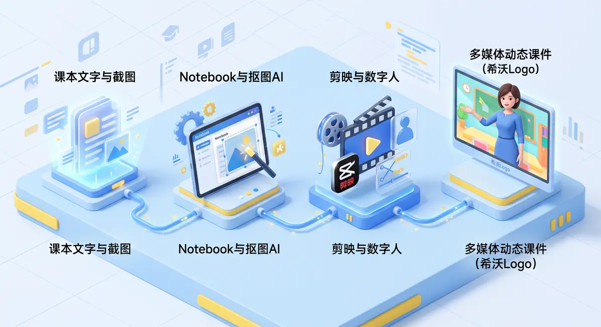 现代教师在多屏工作站前，使用希沃白板与DeepSeek编写交互式课堂游戏的HTML代码并实时预览教学动画2