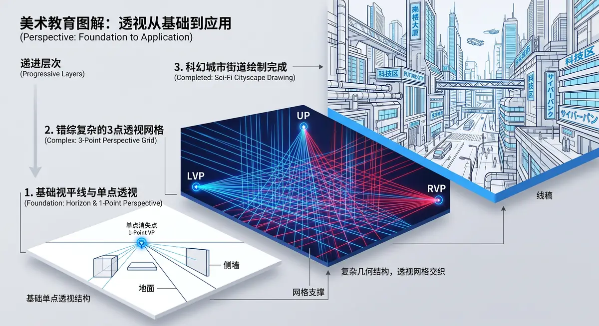 资深数字原画师在专业数位屏前,观看前迪士尼大师Aaron Blaise讲解好莱坞线性透视技法的双语实战教程视频2