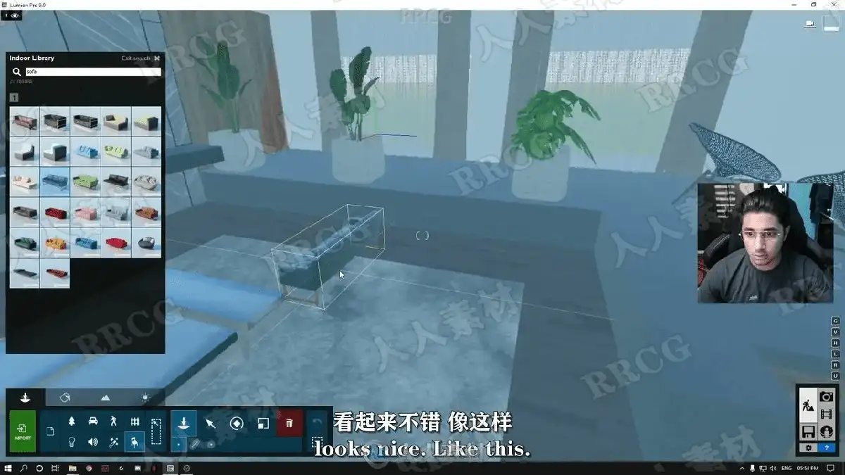 室内设计师在电脑前使用Lumion软件调试室内场景的光影与材质，屏幕上显示着极其逼真的照片级室内渲染效果图15