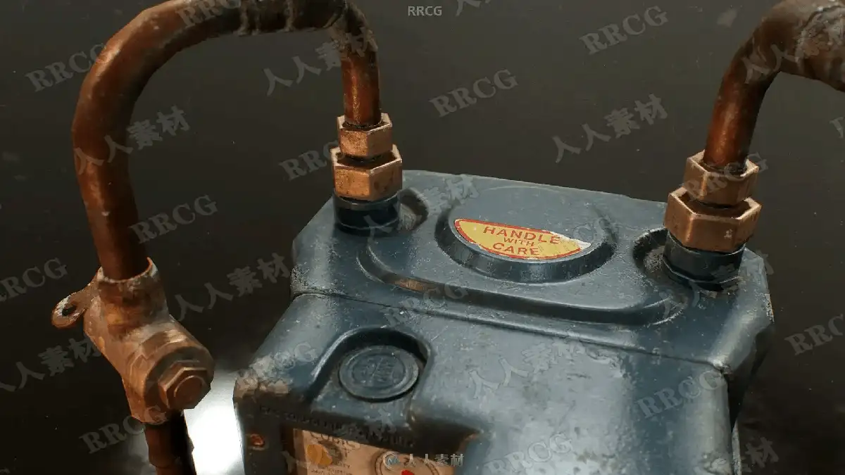 高级游戏美术师在电脑前使用3ds Max与Substance Painter制作高精度游戏道具，屏幕显示着Marmoset Toolbag中的实时物理渲染结果2