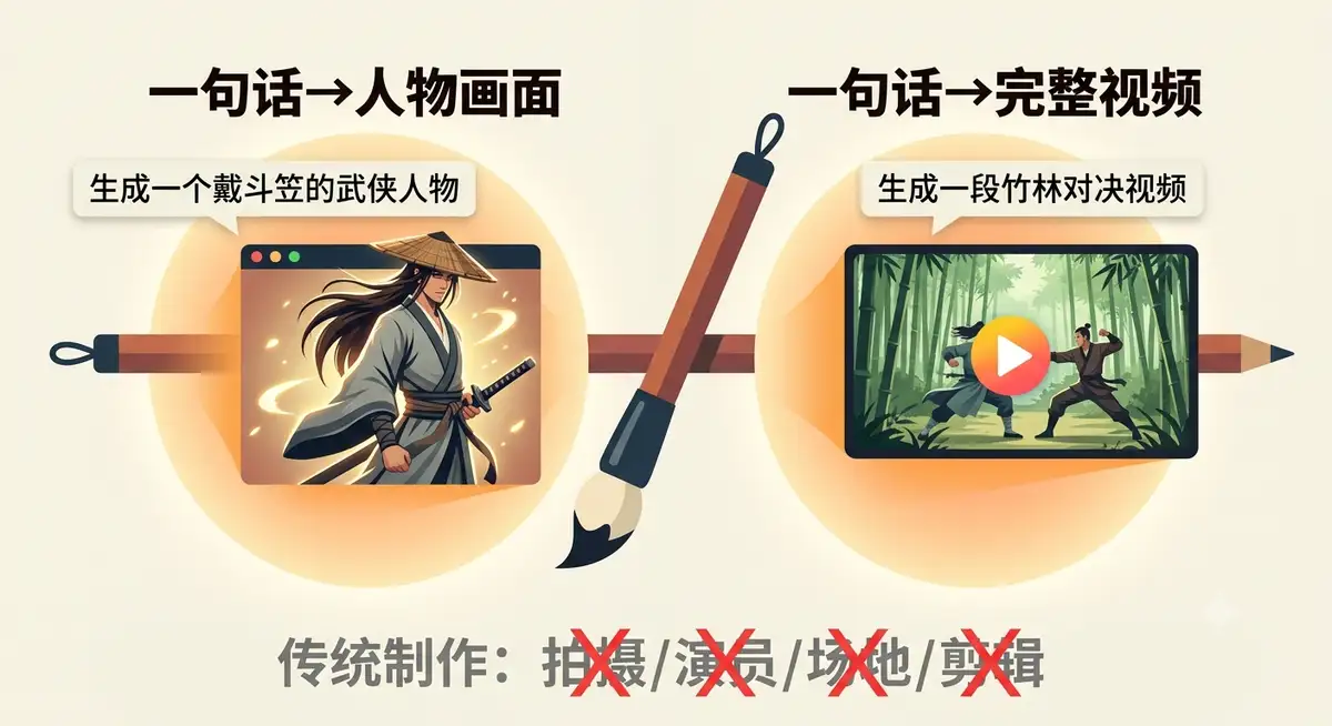 AI 邵氏风格视频课，两步极简流程复刻邵氏老电影名场面 (两步极简流程)