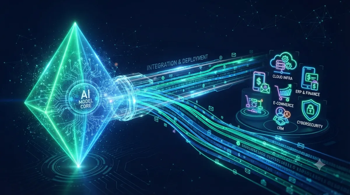 FDE 前向部署工程师将 AI 模型落地到企业工作流的示意图 (AI 从 Demo 到生产的桥梁)