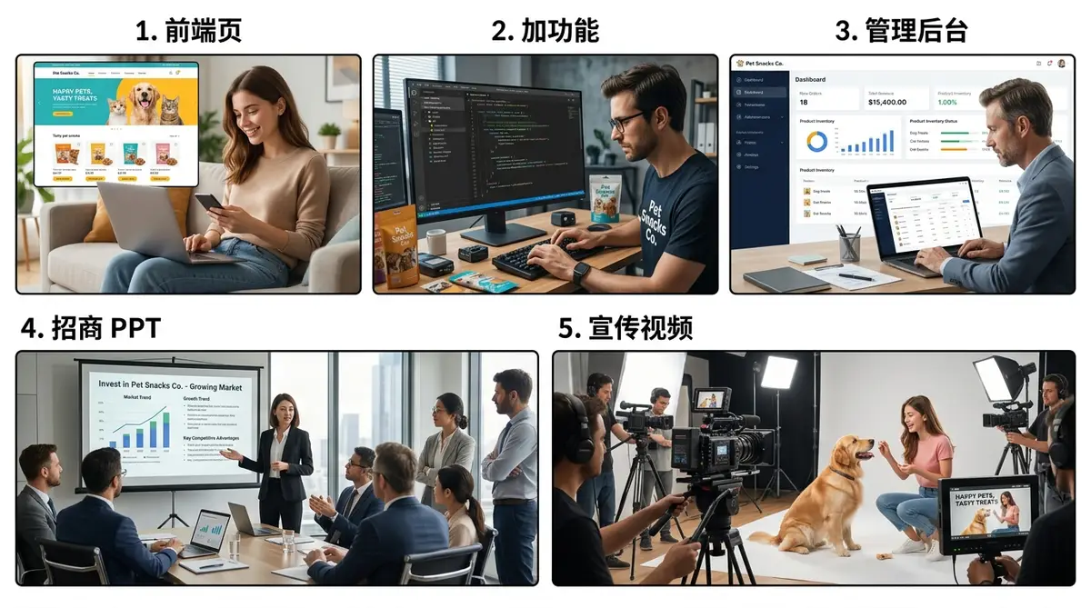 Codex 零基础安装到实战全链路指南封面图，左侧安装终端右侧工作流节点到成品网站 (宠物零食网站端到端分镜)