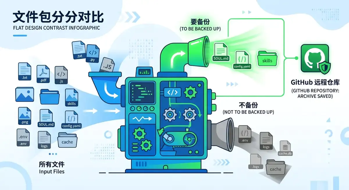 Hermes Agent安全教程:服务器防护3项必做+自动备份插图(2) - 拾光网 - 一站式设计资源网 Hermes Agent 服务器安全防护 3 项必做教程,SSH 加固与 GitHub 自动备份 (备份范围划分)