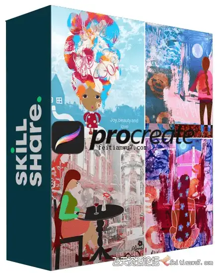插画师在iPad Pro屏幕上使用Procreate软件，正将真实纸张纹理与数字水彩笔触进行混合媒体背景创作4