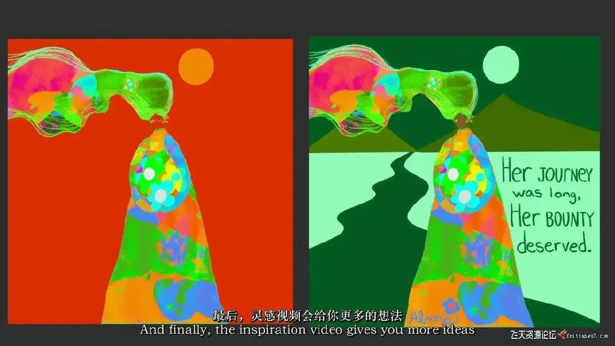 插画师在iPad Pro屏幕上使用Procreate软件，正将真实纸张纹理与数字水彩笔触进行混合媒体背景创作6