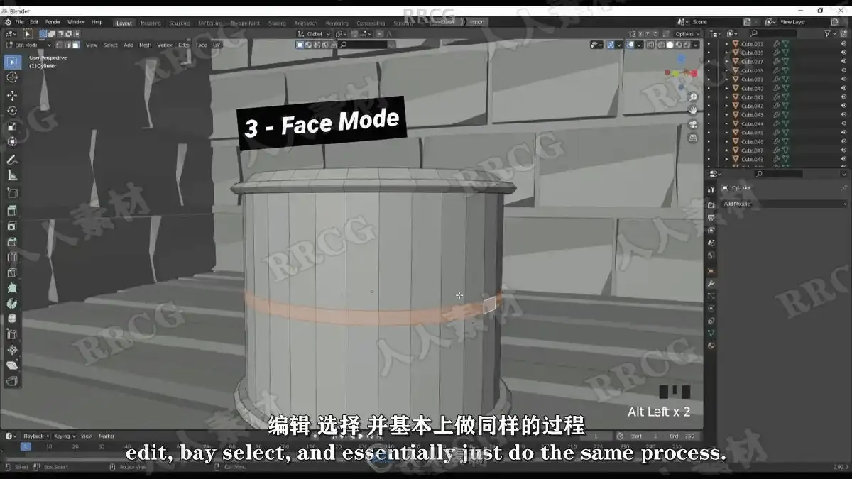3D数字艺术家在宽大的显示器前运行Blender软件，屏幕上正实时渲染着一个极具精美质感与温馨光影的等距视角小型游戏微场景5