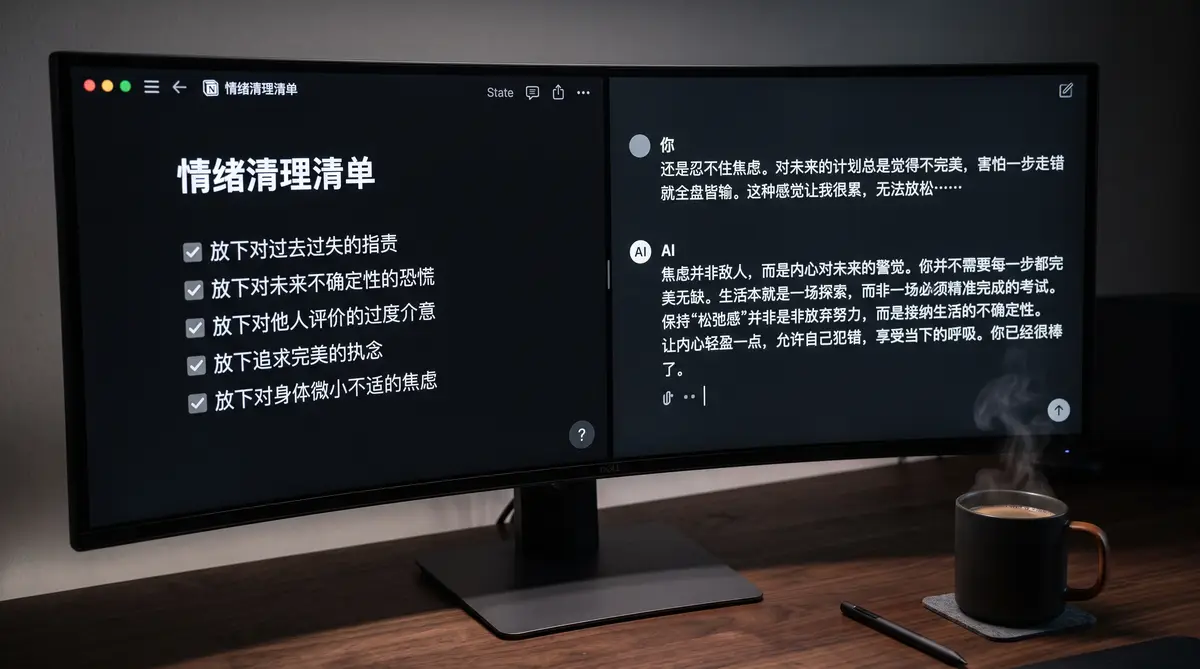 午后温暖的阳光洒在原木茶桌上，一杯热茶正冒着轻烟，旁边放着一本翻开的书，背景是生机盎然的绿植，展现出极度松弛与通透的生活状态 (3)