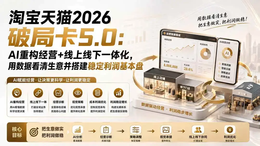 淘宝天猫AI数智化经营教程:线上线下一体化与稳定利润盘(破局卡5.0)