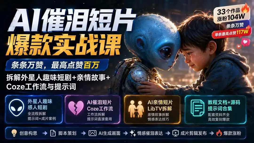 2026版AI爆款催泪短片实战:Coze工作流与外星人趣味短剧拆解