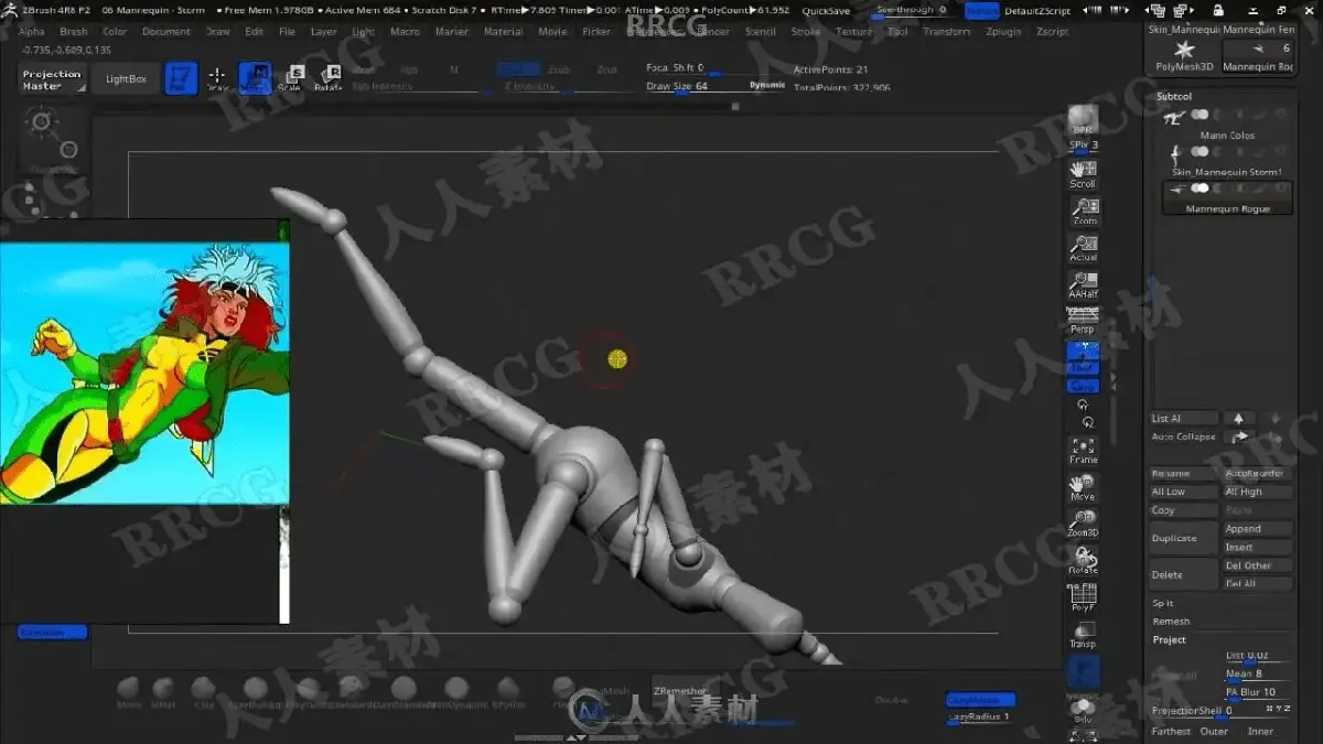 资深3D数字雕刻师在极具赛博朋克氛围的专业工作室里，正使用Wacom Cintiq数位屏与触控笔在ZBrush中精细雕刻漫威X战警与哨兵机器人的史诗级战斗场景模型，画面极具硬核工业质感7