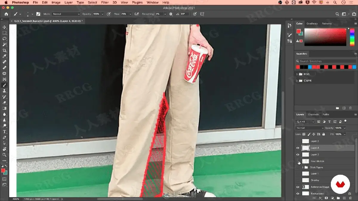 资深原画插画师在光线柔和的个人工作室中，正使用 Wacom 新帝数位屏在 Photoshop 中精细刻画一位极具动感与张力的赛博朋克风女性角色，左侧副屏清晰显示着作为光影参考的真实摄影照片18