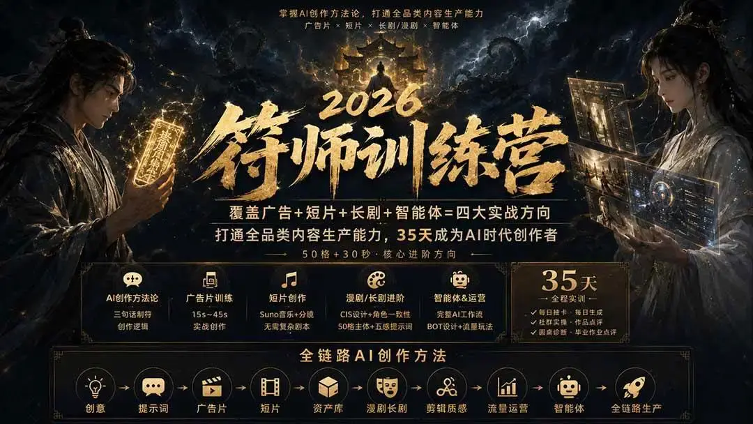 2026版AI符师训练营:漫剧资产库建立与全链路智能体实战 (1)