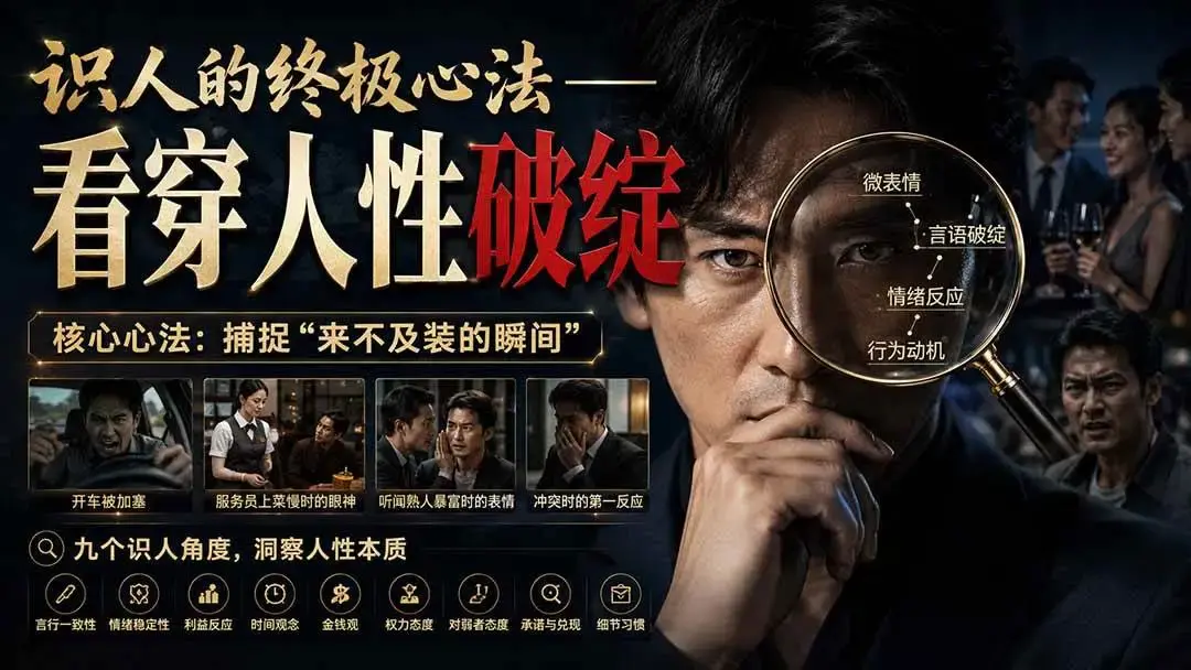 2026版付费文章:识人的终极心法与捕捉人性破绽全解