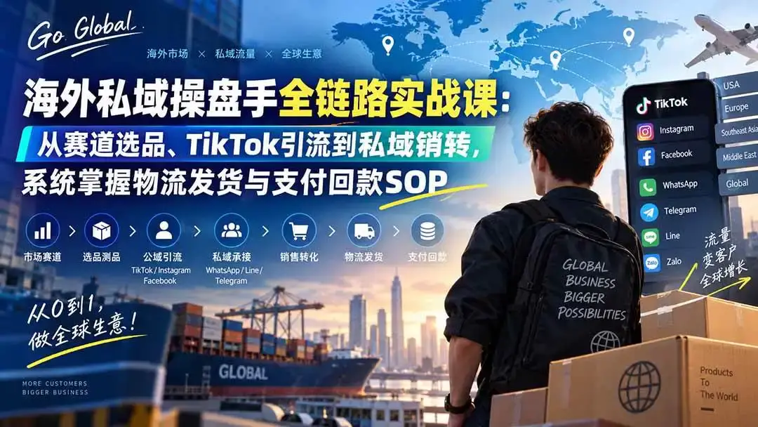 2026版海外私域操盘手实战全解:TikTok矩阵截流与WhatsApp销转回款