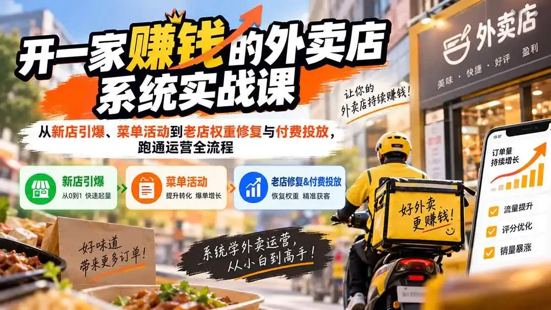 2026版外卖店爆单实战课:美团新店起飞、老店急救与高维精准投放 (1)