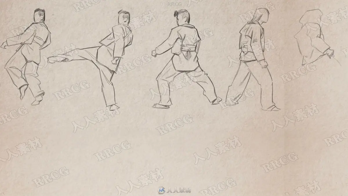 人物战斗动作姿态设计数字绘画训练教程 34 分钟高清视频 (3)
