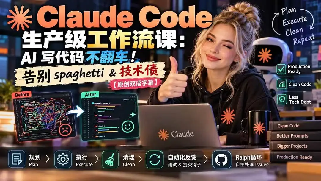 Claude Code生产级工作流实战课下载:告别AI编程混乱与技术债